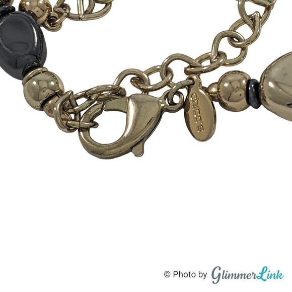 Chico's Tri-Tone Mixed Bead Shapes Geometric Focal Bead Necklace - Picture 10 of 13